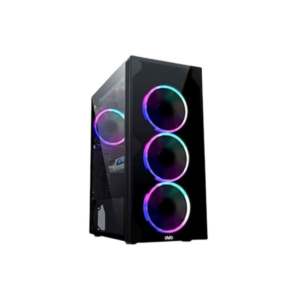 OVO X10 RGB Mid Tower Gaming Case - Black