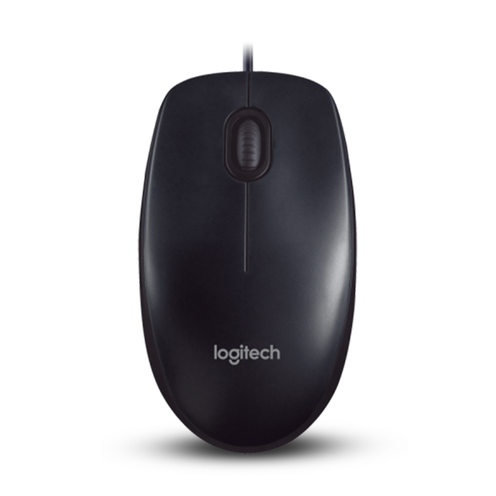 Logitech M90 USB Contoured Shape Mouse - Black 