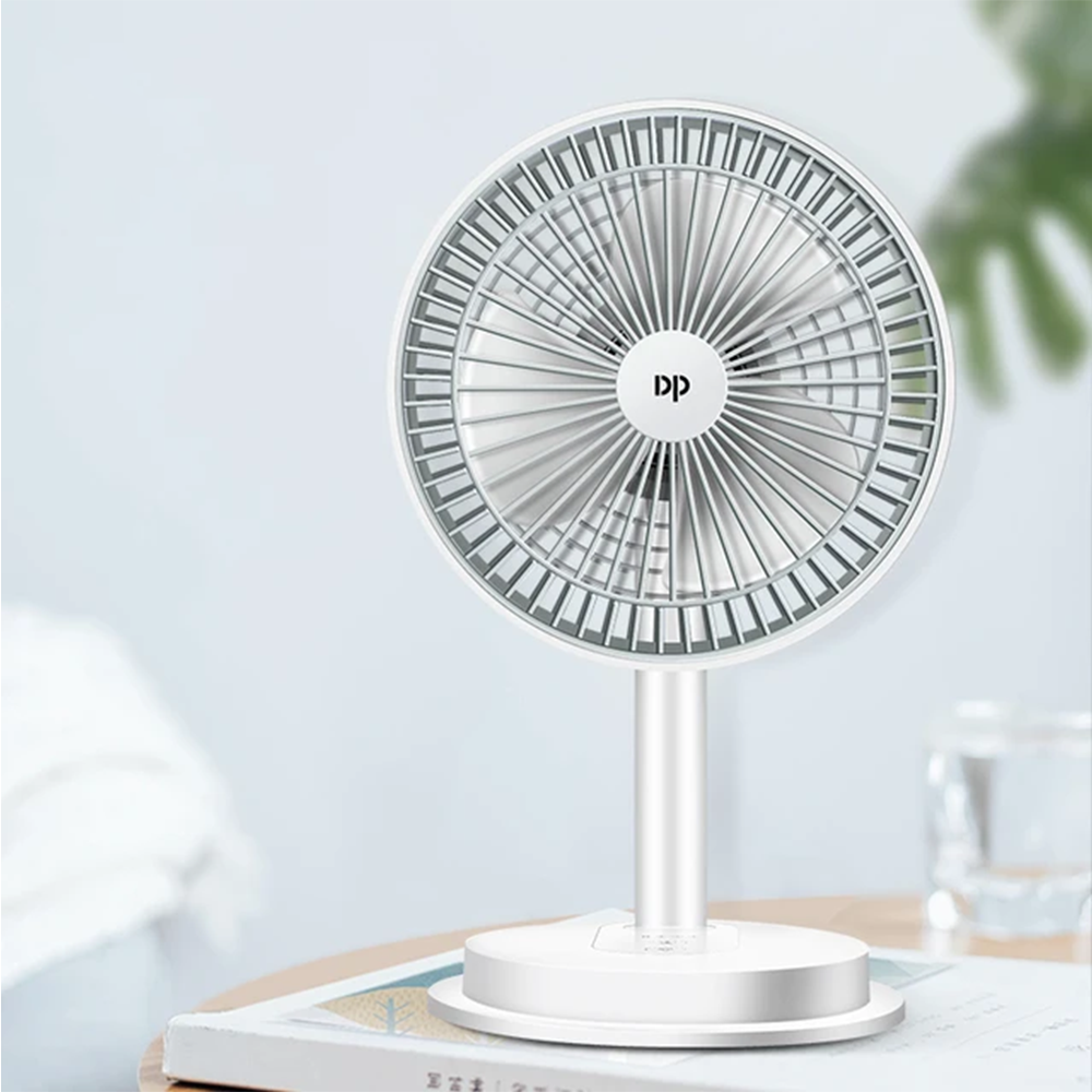 DP 7627 Desktop Portable Rechargeable Fans with LED Light - Multicolor