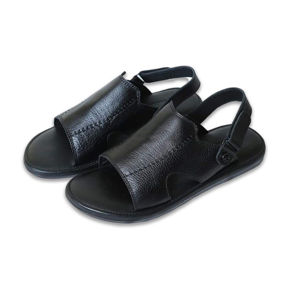 Leather Sandal for Men - Black