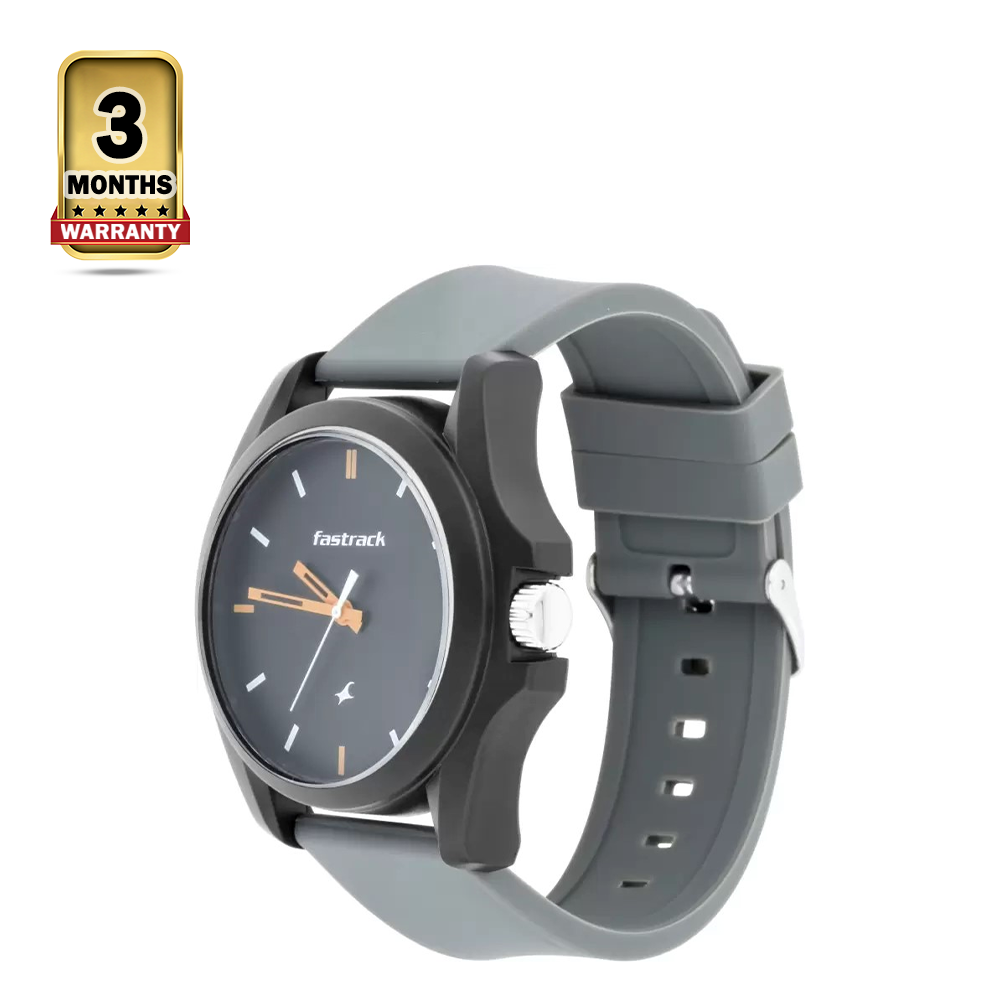 Fastrack Silicon Strap Quartz Analog Watch For Men Dark Grey 38025PP01