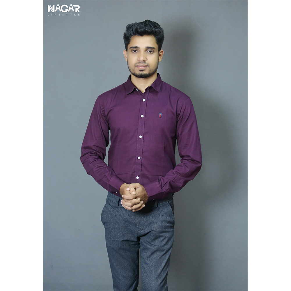 Nagar Exclusive Oxford Cotton Full Sleeve Formal Shirt For Men