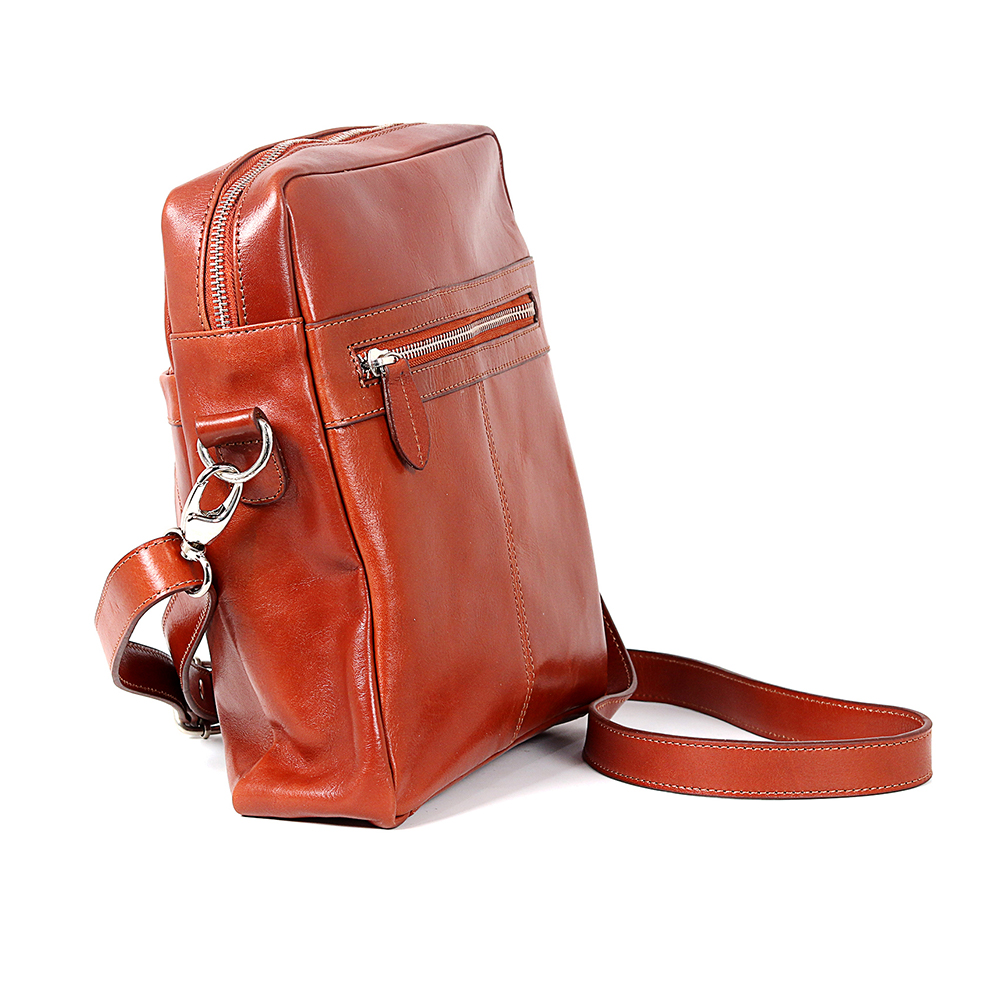 Zays Leather Messenger Bag For Men - BG06 - OrangeRed