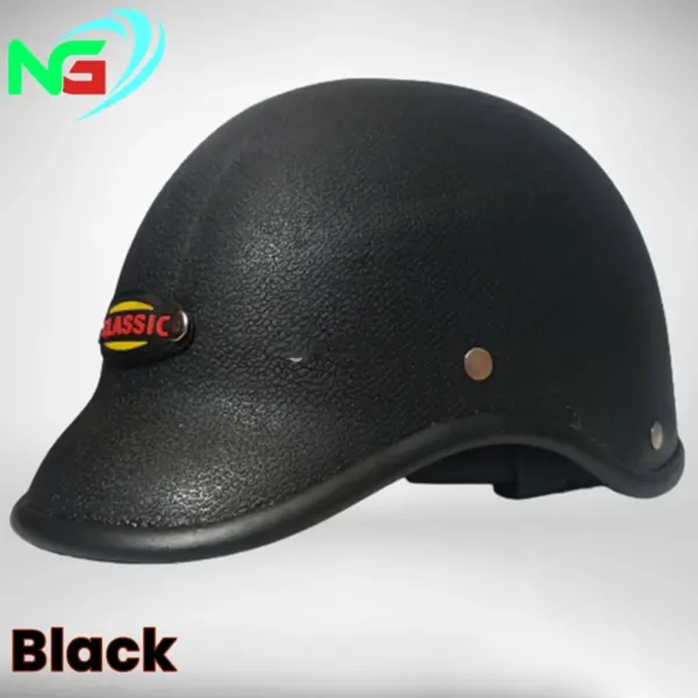 Classic Half Face Cap Bike Helmet - Black