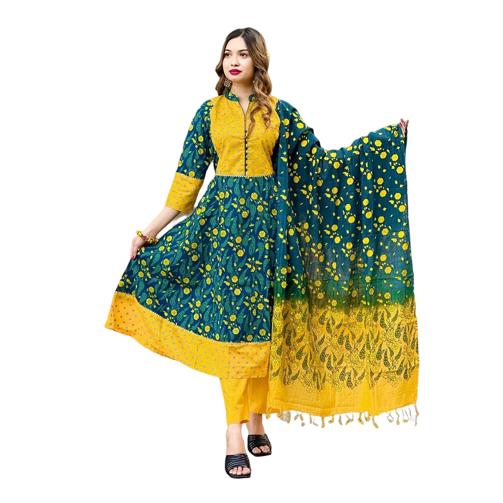 Cotton Summer Friendly Salwar Kameez for Women - Multicolor