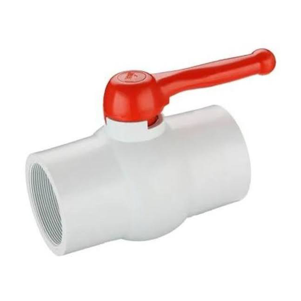 PVC Ball Valve Thared 3/4 inch - Red and White