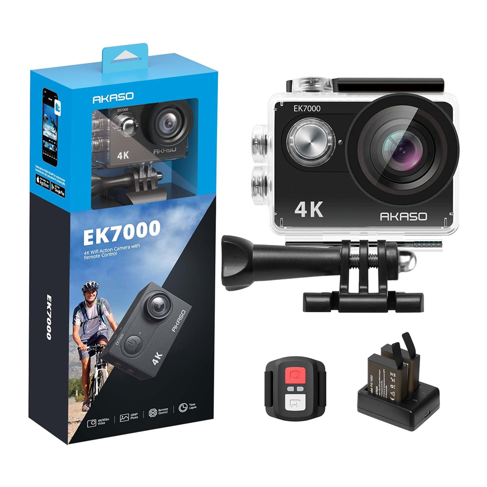 AKASO EK7000 4K30FPS Ultra HD Underwater Action Camera - 20MP - Black 