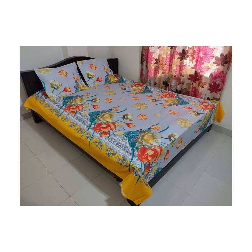 King Size Cotton Twill Bedsheet - BT-131 - Multicolor