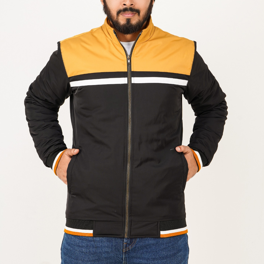 Black and yellow bomber jacket hot sale