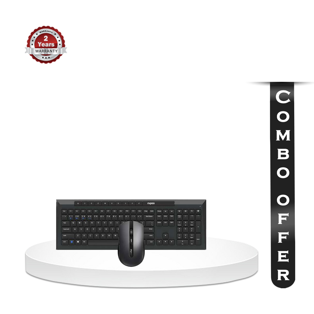 Combo Of 2 Rapoo 8210M Multi-Mode Keyboard and Mouse - Black