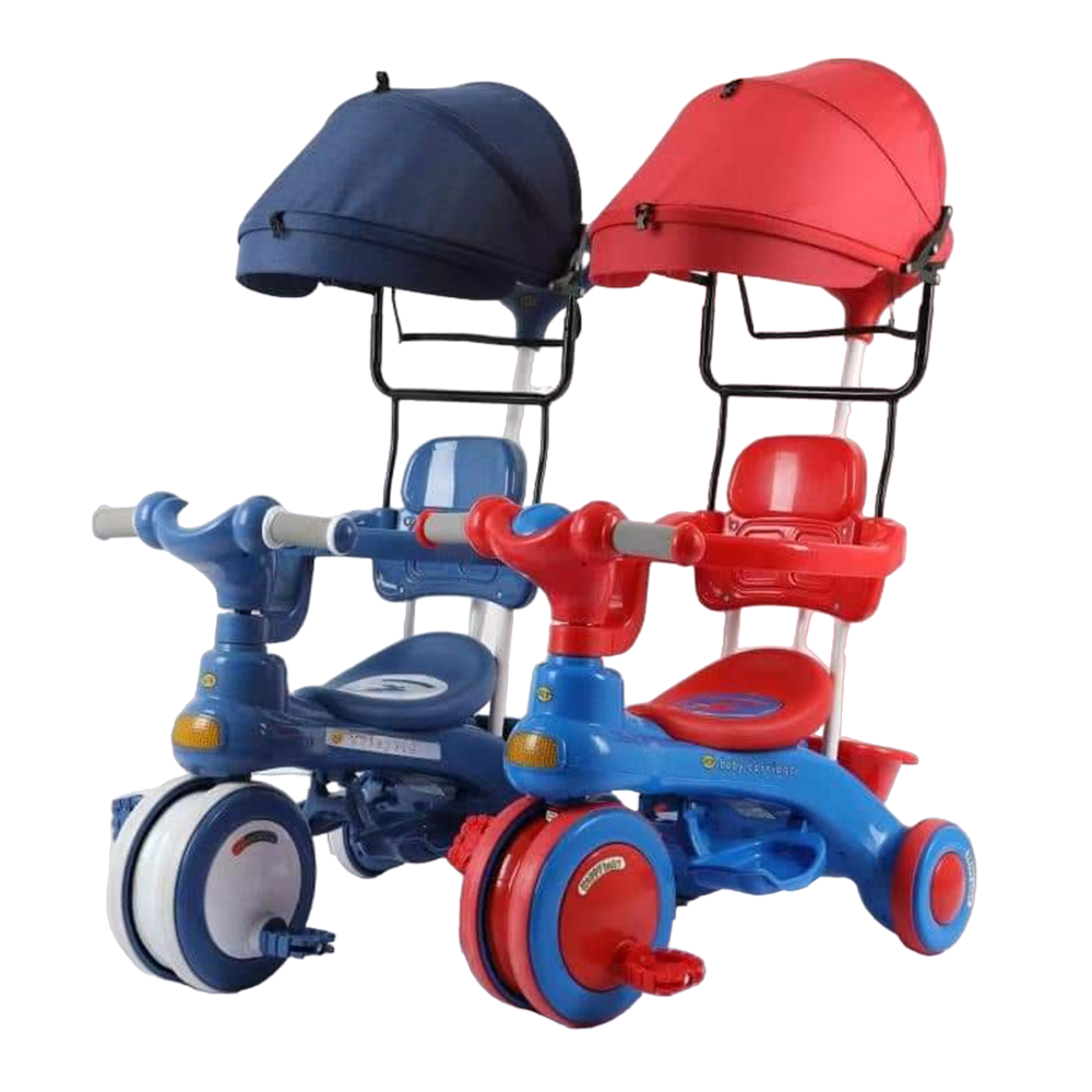 3 in 1 Tricycle Stroller For Kids - Red and Blue