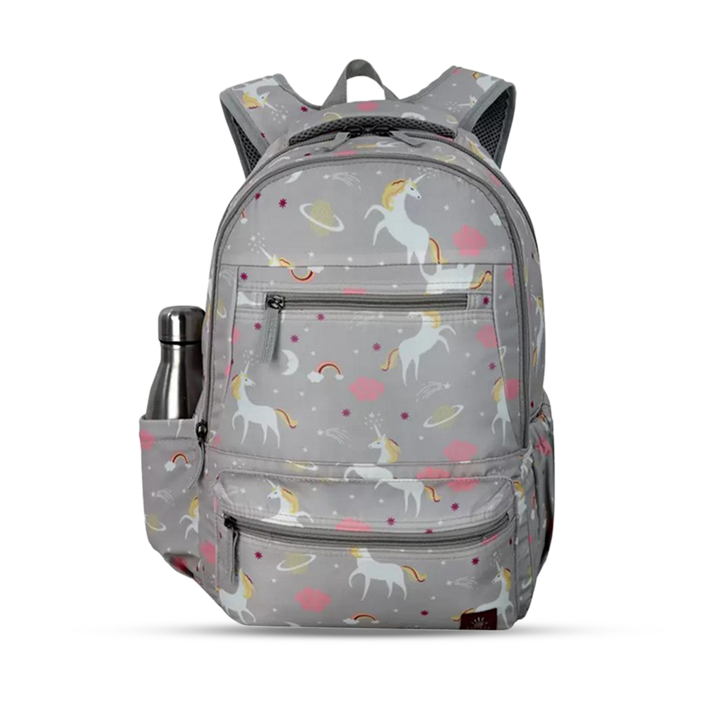 Espiral Cat Fabric Unicorn Backpack For Women- Ash - CDEUB01ASH