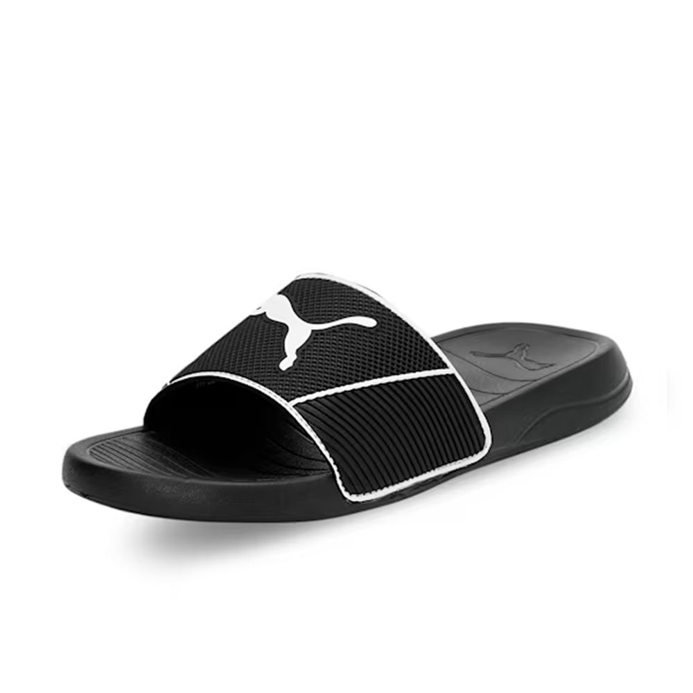 Puma Textured Slip-on Slide for Men - Black - POP-Bks