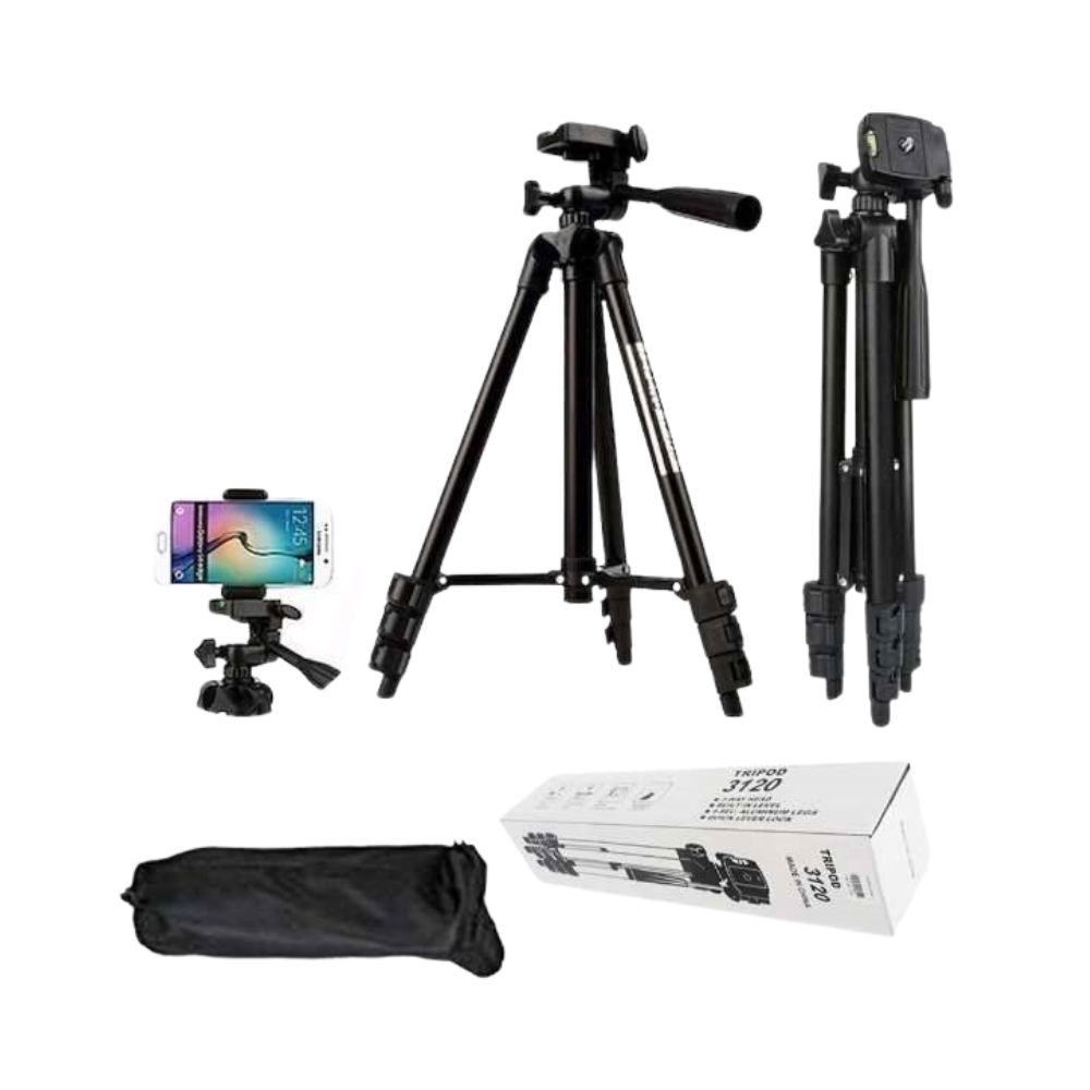 Aluminum Alloy Tripod For Mobile & Camera - Silver And Black