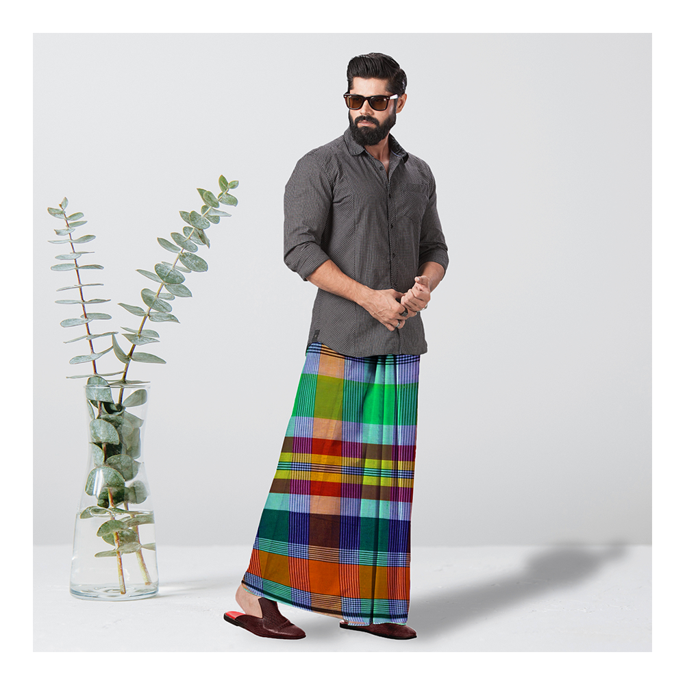 Cotton Lungi for Men - Multicolor - LMN04