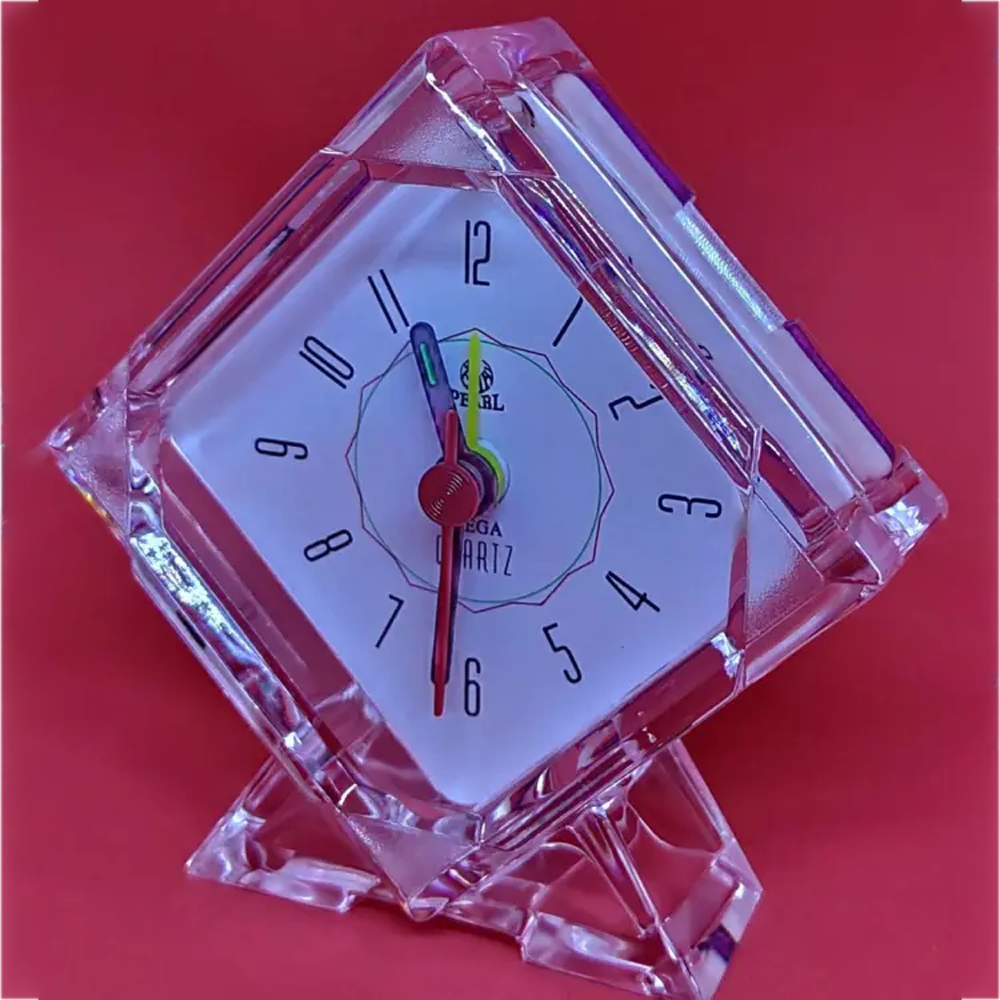 Glass Type Plastic Table Clock