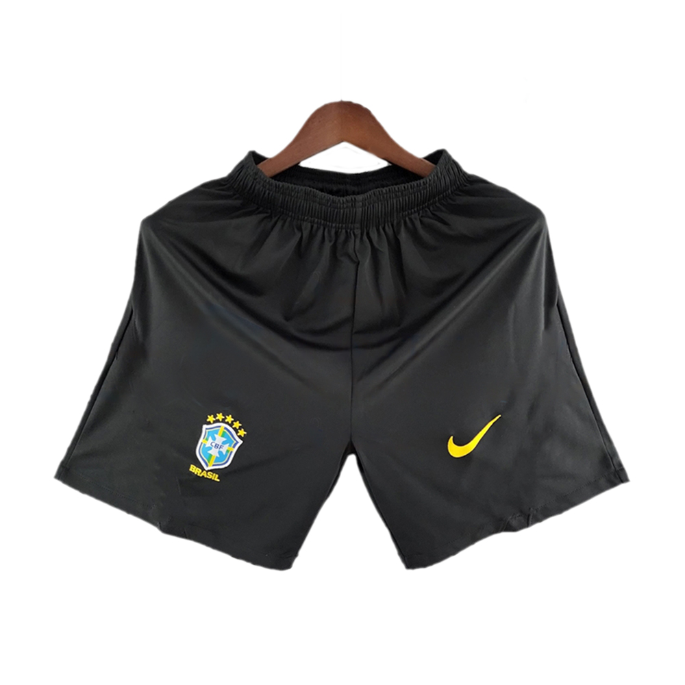 Brazil Mesh Cotton Goalkeeper Short Pant For Men - Black - Brazil SF1