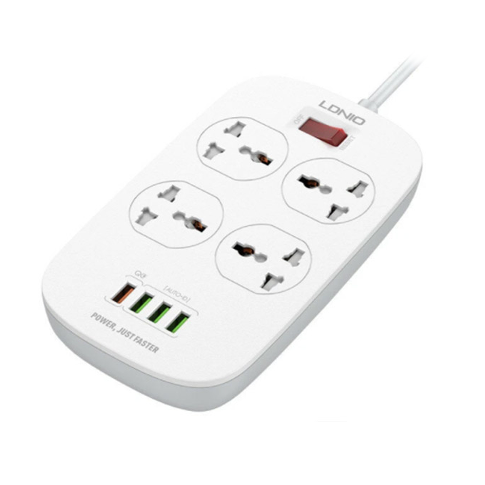 Ldnio Sc4407 4 Power Socket + 4 Usb Defender Series 2500w - White 