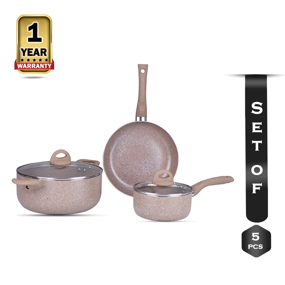 Gazi FE 2207 - 5C Non-Stick Cookware Set - Golden