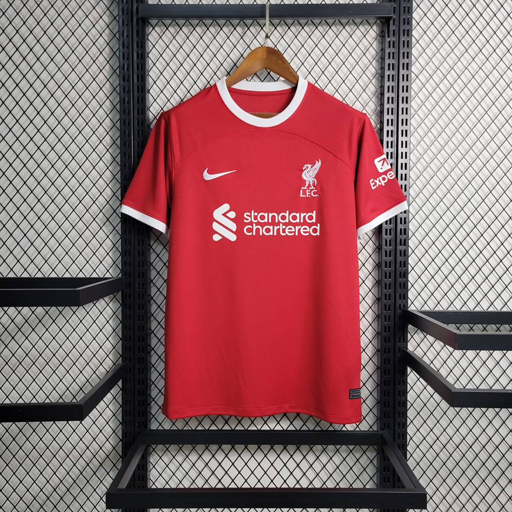 Liverpool Mesh Cotton Half Sleeve Fan Version Home Jersey 2023-24 Season