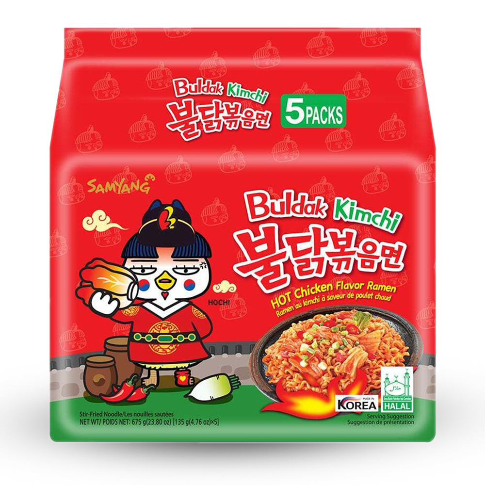 Samyang Hot Chicken Ramen Buldak Kimchi Noodles 5 Pack - 5x120gm