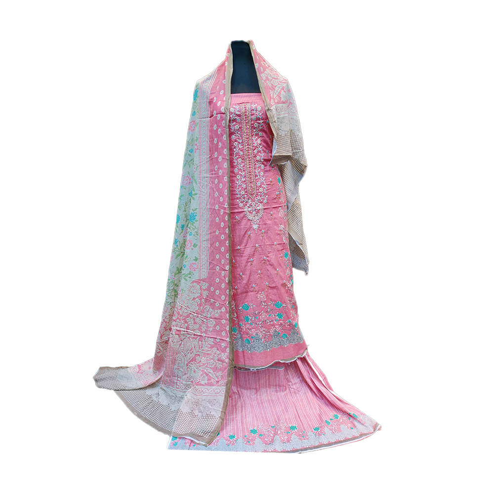 Proud PL-SL00029 Unstiched Cotton Digital Print Lawn Salwar Kameez For Women - Pink