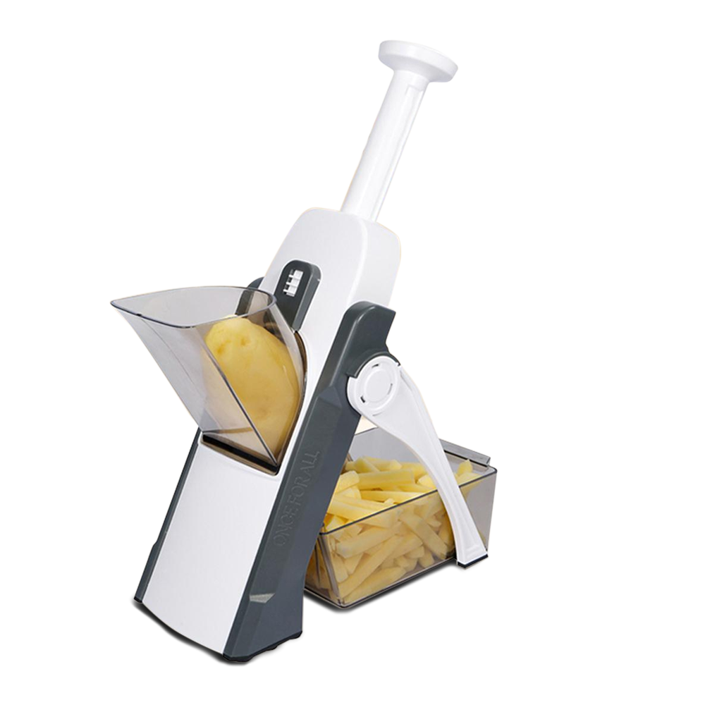 Maytto Stainless Steel Vegetable Cutter - White and Navy Blue