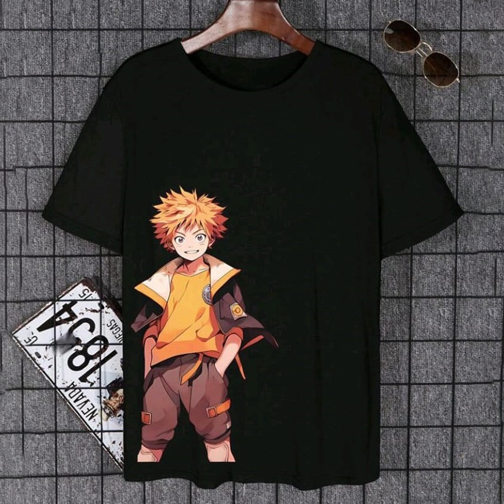 Cotton Printed Half Sleeve T-Shirt For Boys - Black