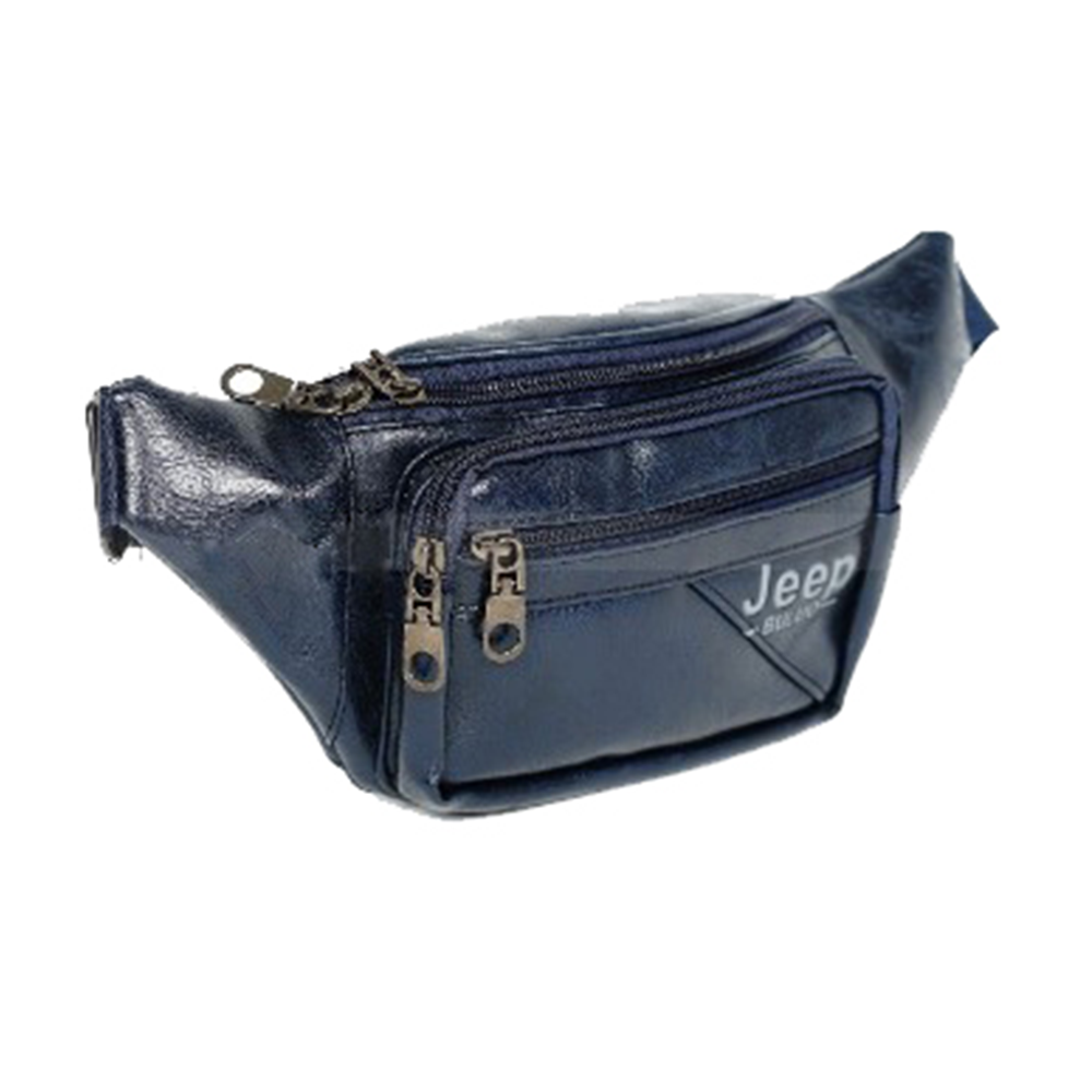 PU Leather Waist Bag For Men - Navy Blue - MS BAG 42 