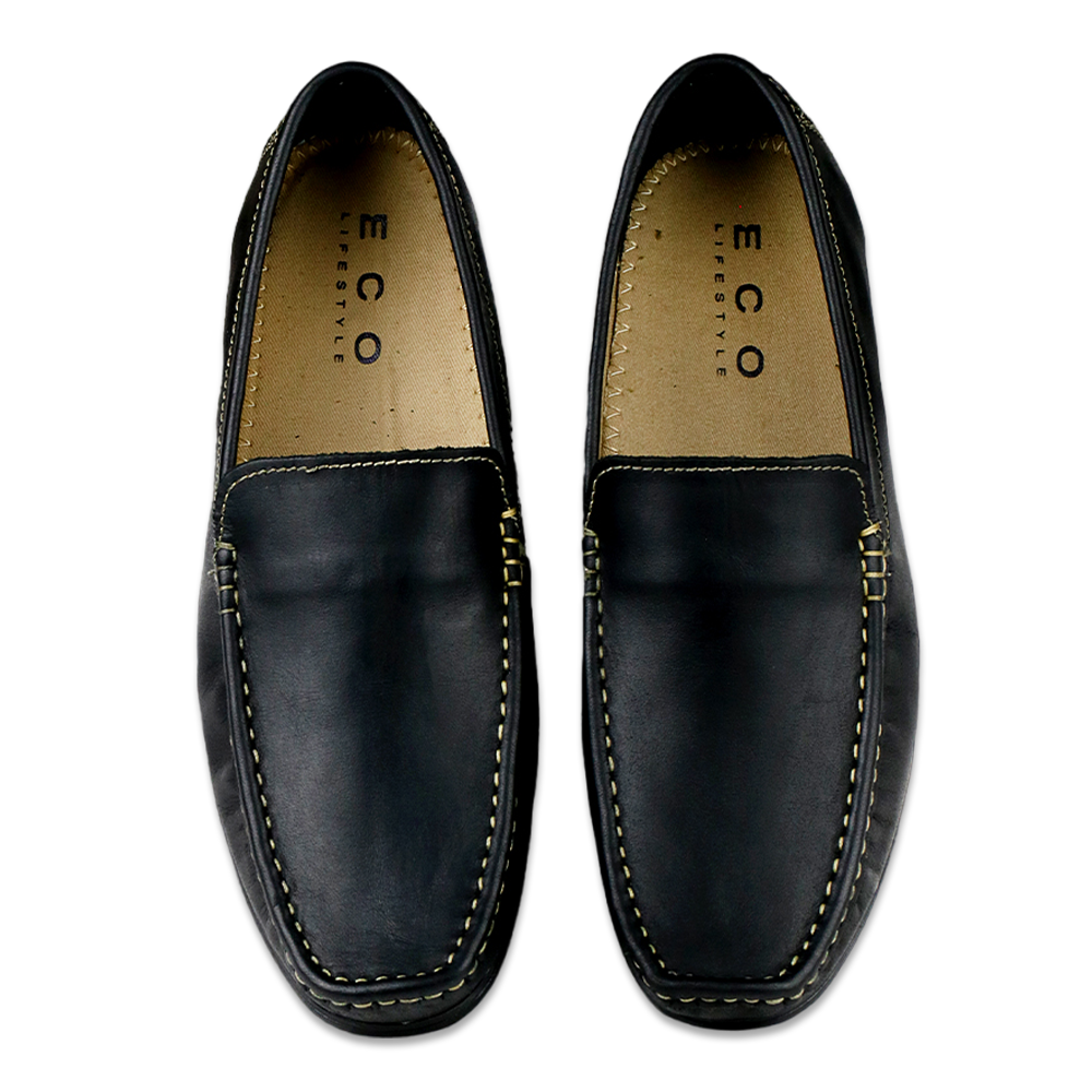 Leather Loafer For Men - Black - 9392