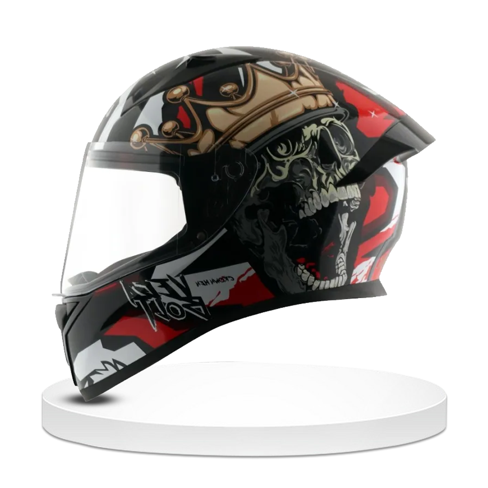 Vega Crown Full Face Bick Helmet - Red and Black