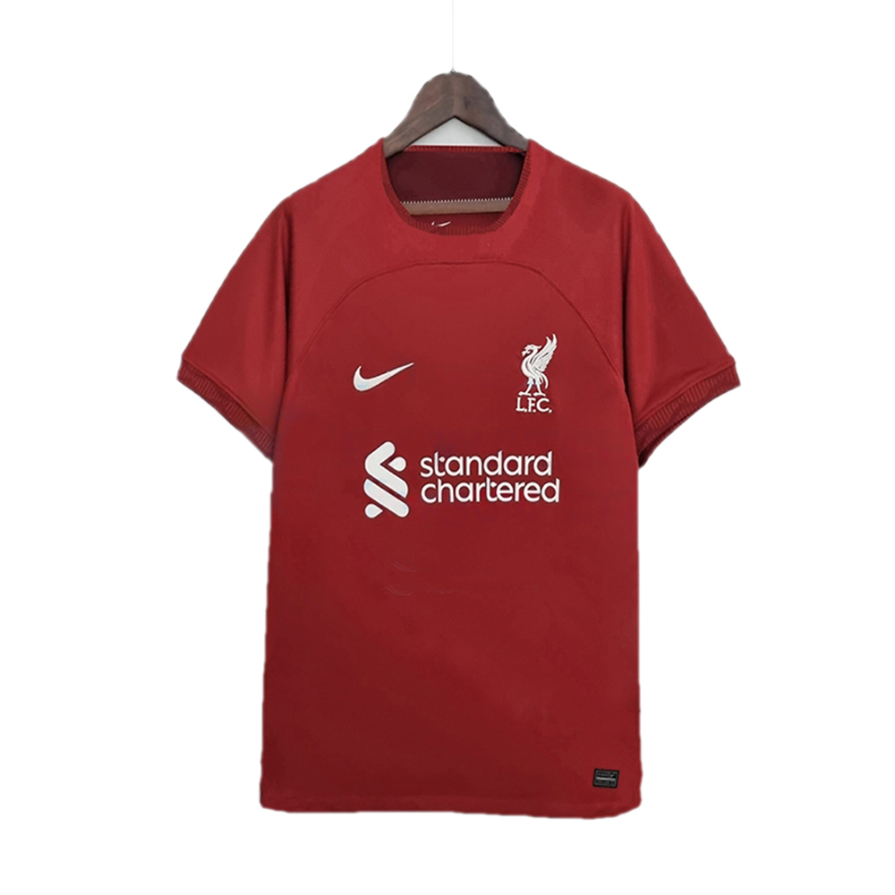 Liverpool Mesh Cotton Short Sleeve Home Jersey For Unisex - Red - Liverpool H1