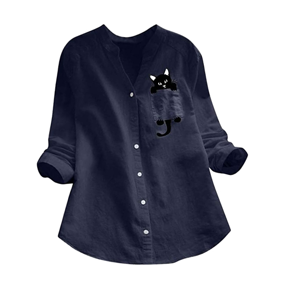 China Lenin Tops For Women - LT-01 - Navy Blue