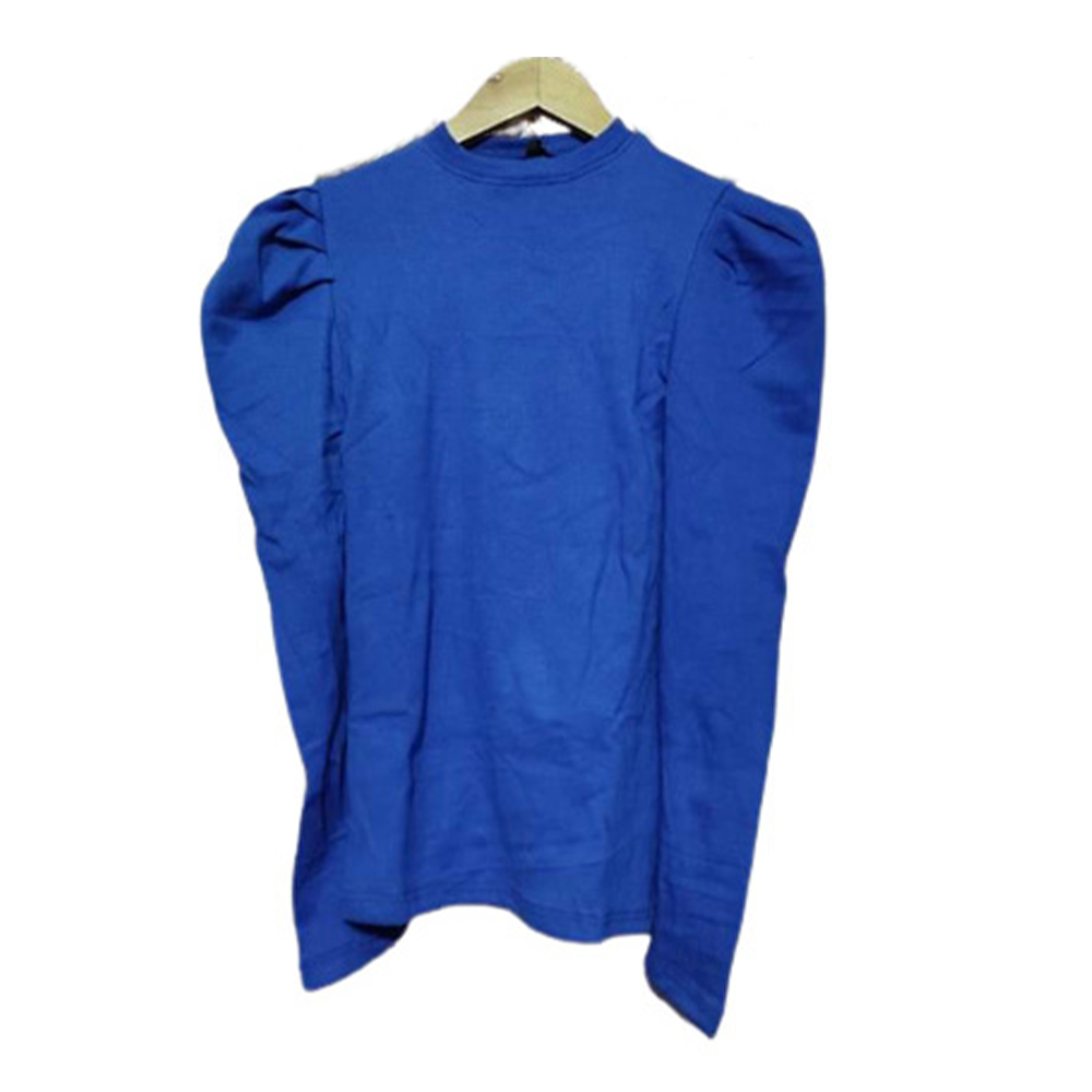 Cotton Crop Tops Full Sleeve Blouse For Women - Blue - TP-08