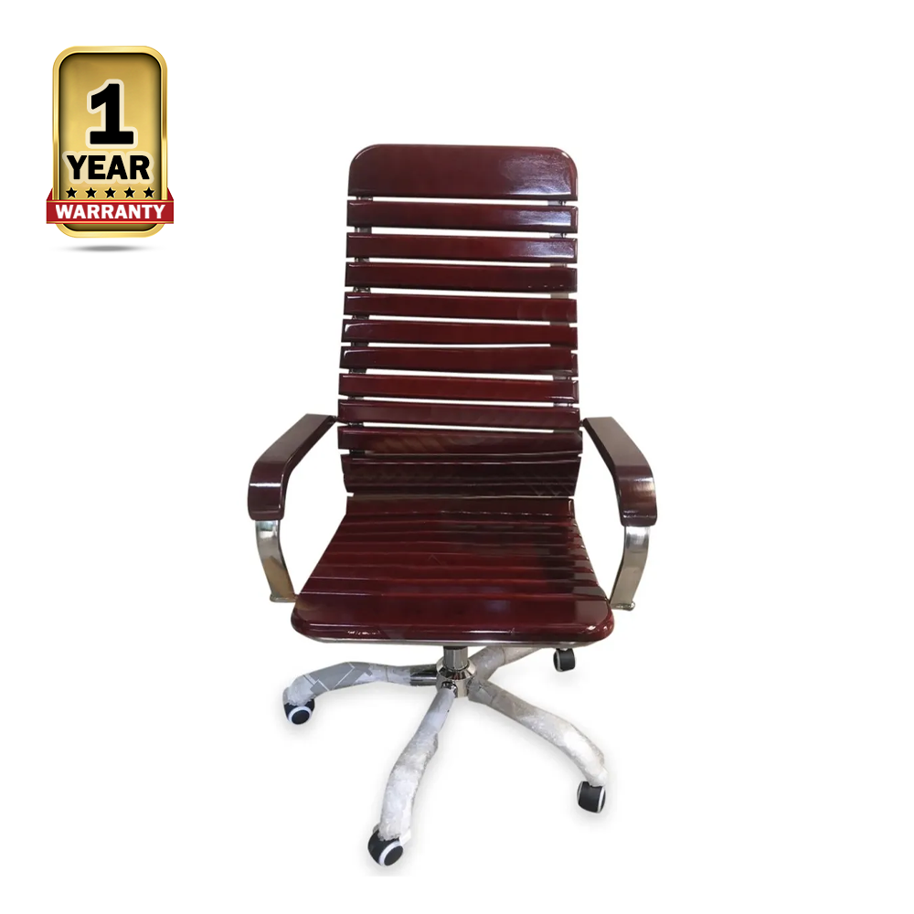 HS-22 Curvy Linear Wooden Chair - Oak Teak