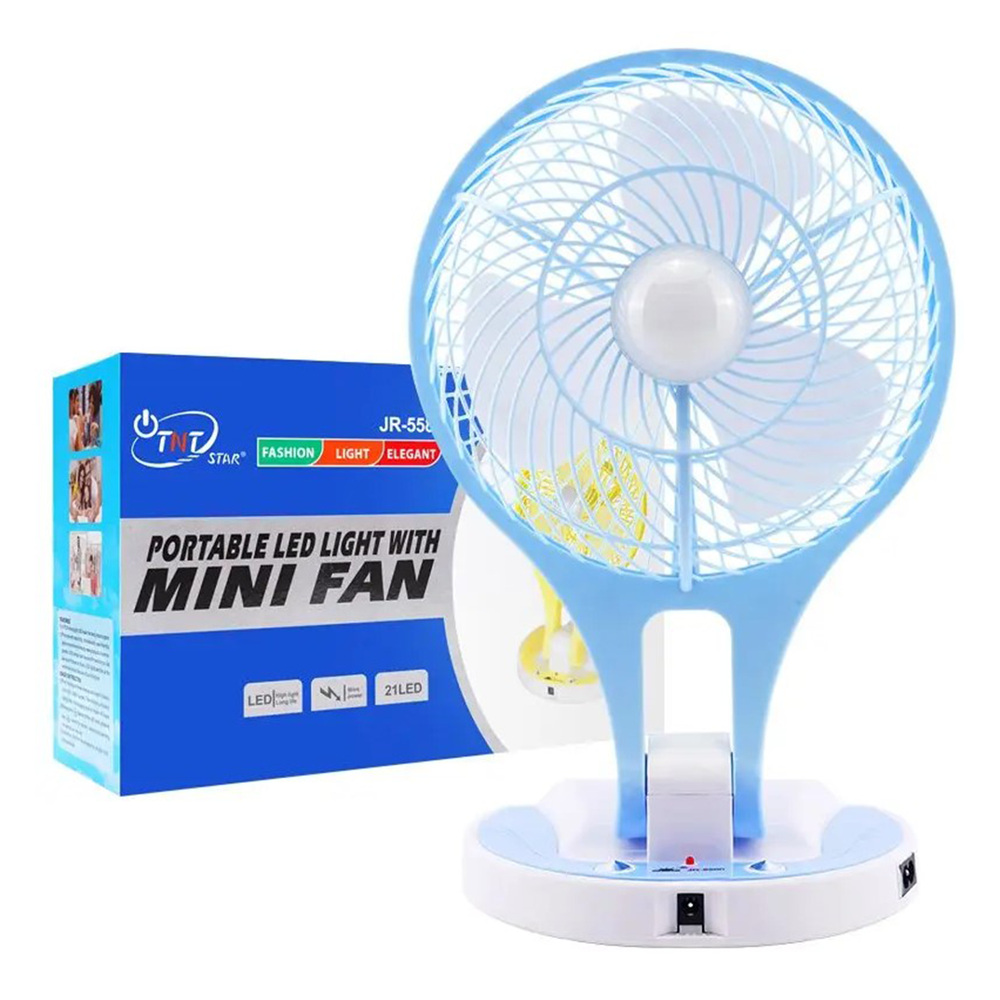 Portable Rechargeable Mini Fan With LED Light - Multicolor
