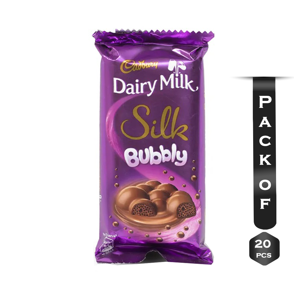 Pack Of 20 Pcs Cadbury Dairy Milk Silk Bubbly Chocolate - 60gm