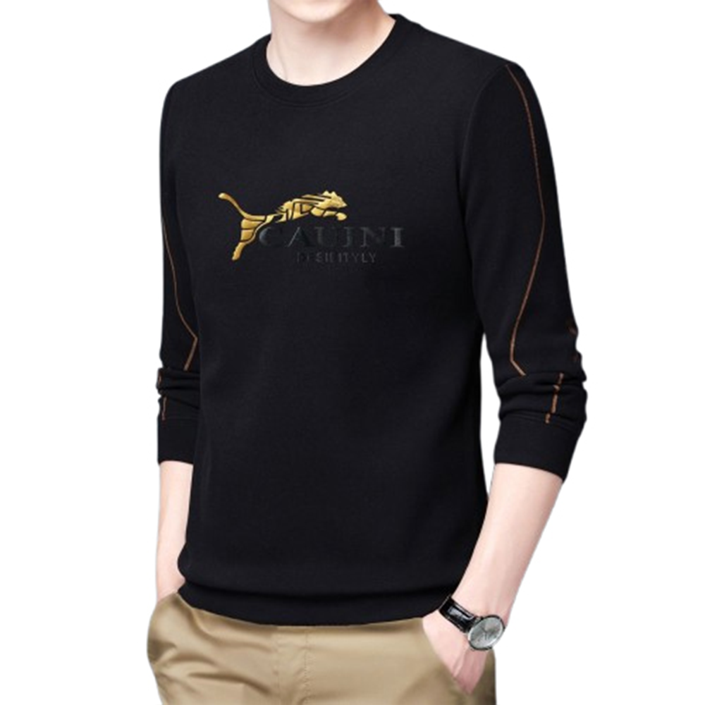 PP Jersey Full Sleeve Winter T-Shirt for Men - Black - PF-41