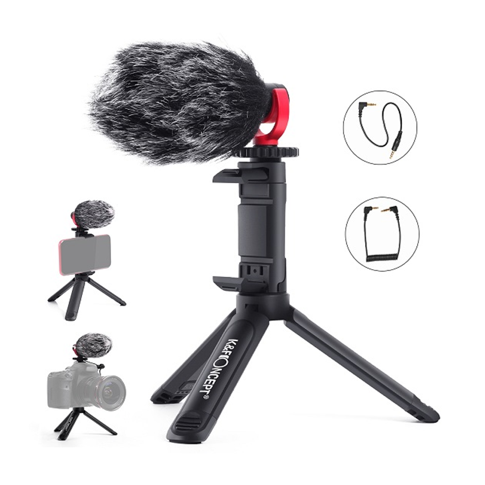 K&F Concept KF10.015 CMM-800 Vlogger Video Microphone Kit - Black