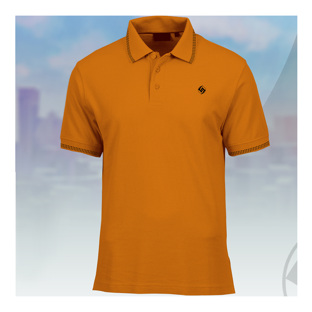 Cotton Half Sleeve Polo T-Shirt for Men - Orange - PT05