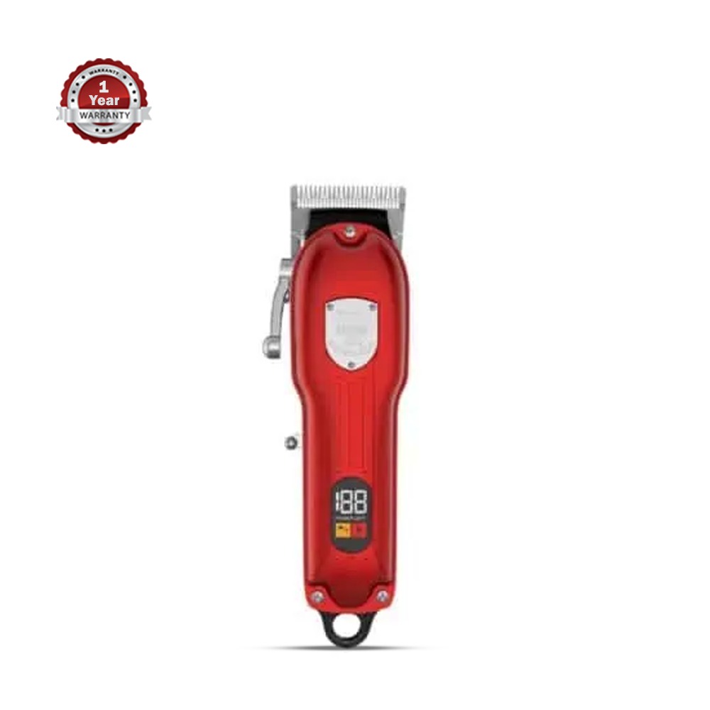 Kemei KM-802 Hair Trimmer For Men - Red