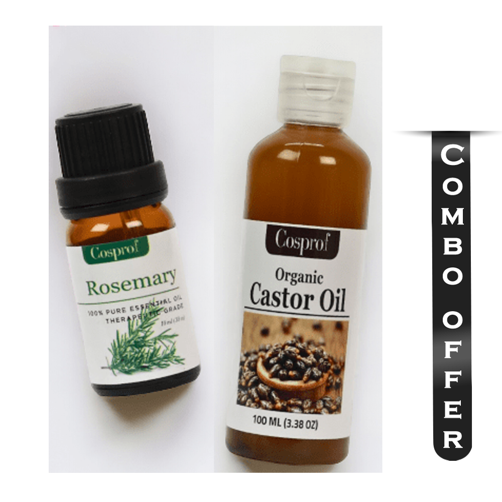 Combo of Cosprof Rosemary 10ml And Castor Oil - 100ml