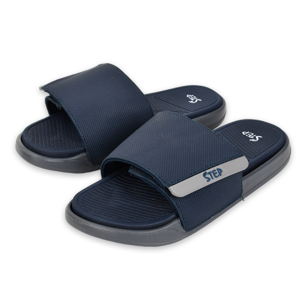 Navy blue slide on sale sandals