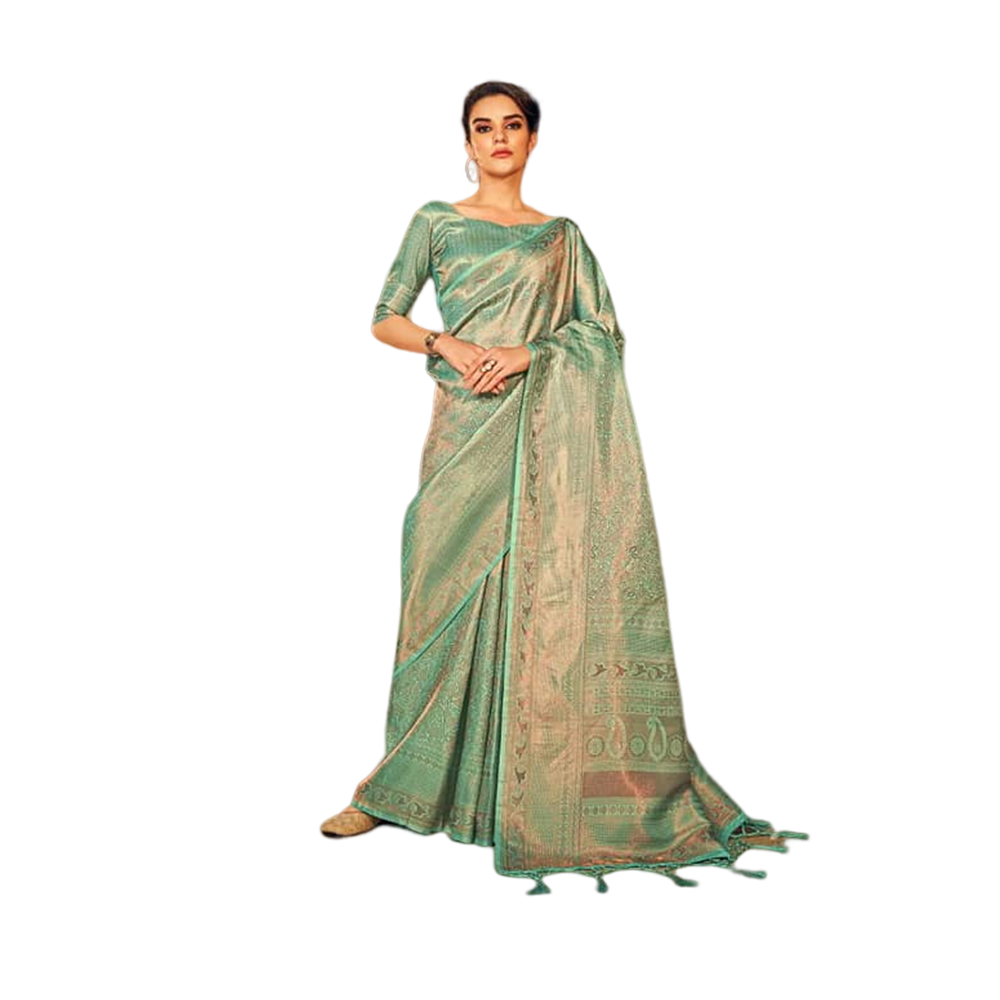 Proud PL-SE00033 Pure Soft Silk Saree For Women - Bright Green