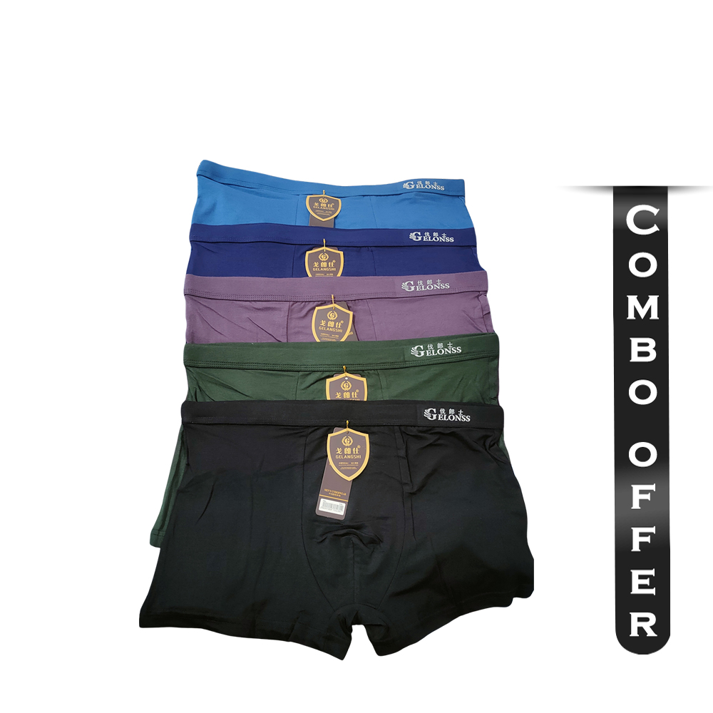 Combo of 5 China Fabric Gelonss Premium Boxer For Men - Multi Color