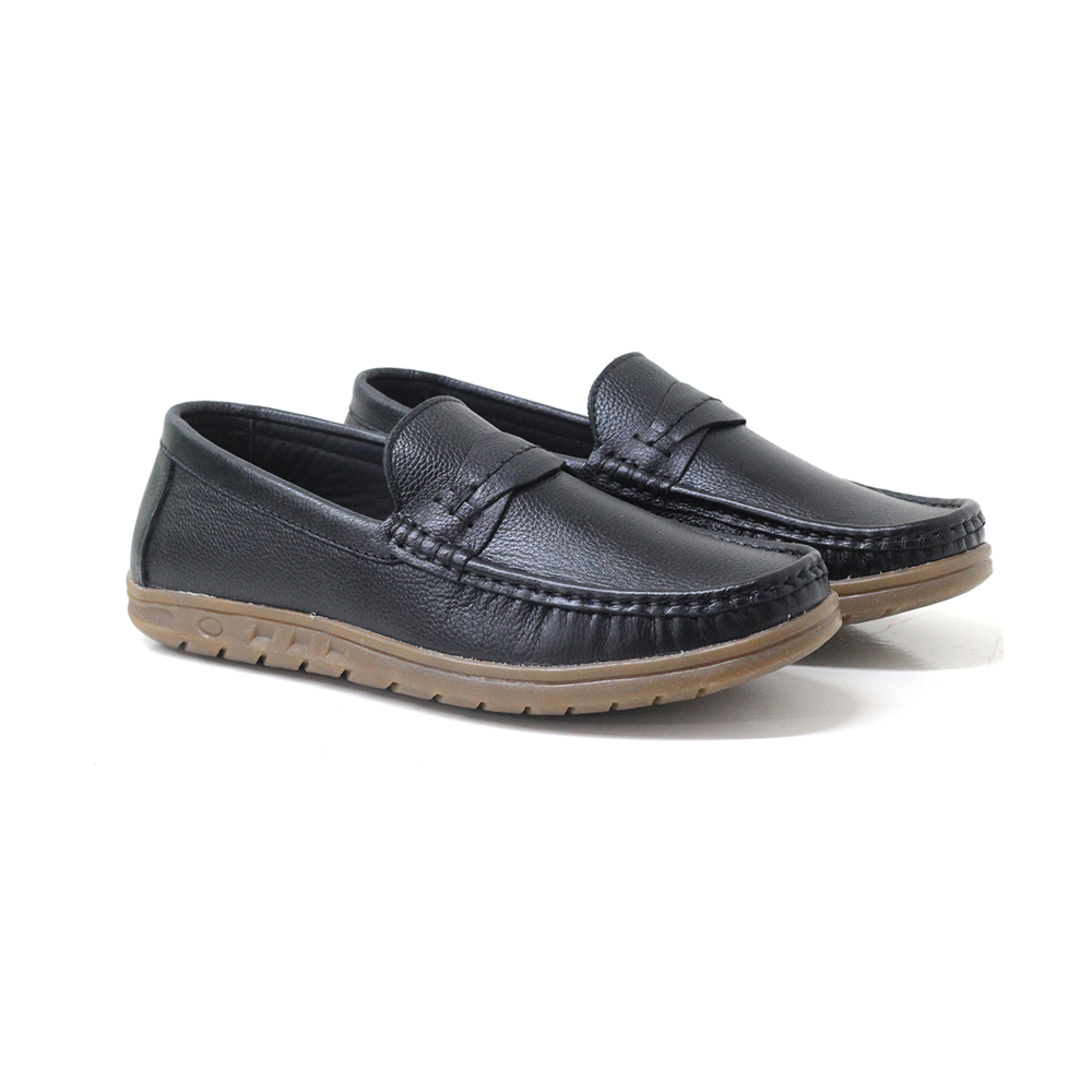 Leather Casual Shoe for Men - MC183BK - Black