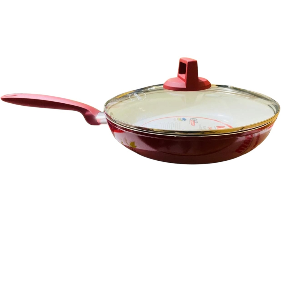 Kiam Frypan with Glass Lid Induction Bottom Ceramic - 24cm