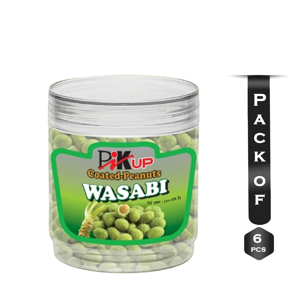 Pack of 6 Pcs Pikup Coated Peanuts Wasabi - 180gm