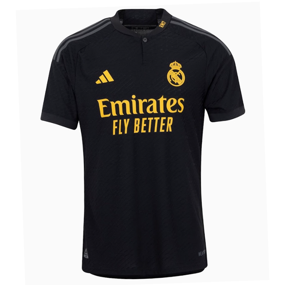 Real Madrid Mesh and Polyester Half Sleeve Fan Version Third Jersey 2023-24 Season - Black