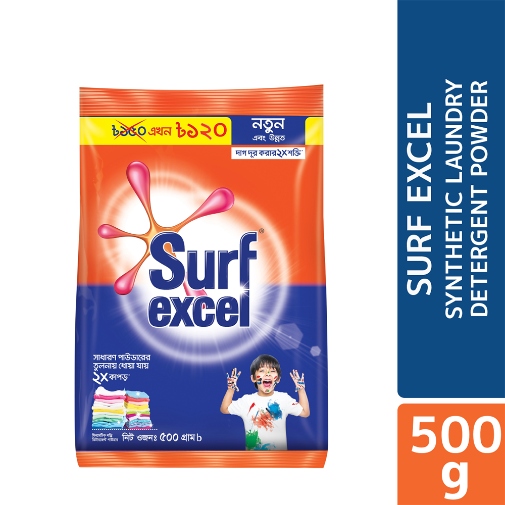 Surf Excel Synthetic Laundry Detergent Powder - 500gm